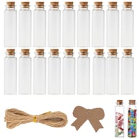 Ksnowqi 20 ks Skúmaviek s korkovou zátkou 50 ml, mini sklenené fľaštičky s uzáverom, malé fľaštičky na svadobnú výzdobu, párty doplnky, darček, krstiny 1