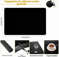 Silikónová podložka Kssvzz veľká 70x50 cm, čierna, protišmyková nepriľnavá podložka na stôl, podložka na maľovanie a odlievanie živice, DIY pracovná podložka 2