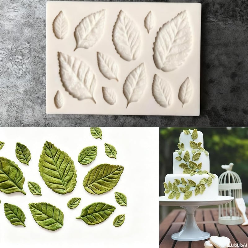 KSTEE 3D szilikon levél fondant tortaforma csokoládé díszítéshez