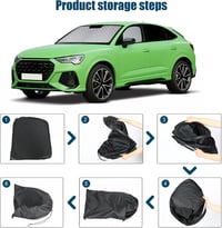 kswiown Audi Q3 F3 napellenző szett 3 részes, összecsukható hővédelem tárolóval 7