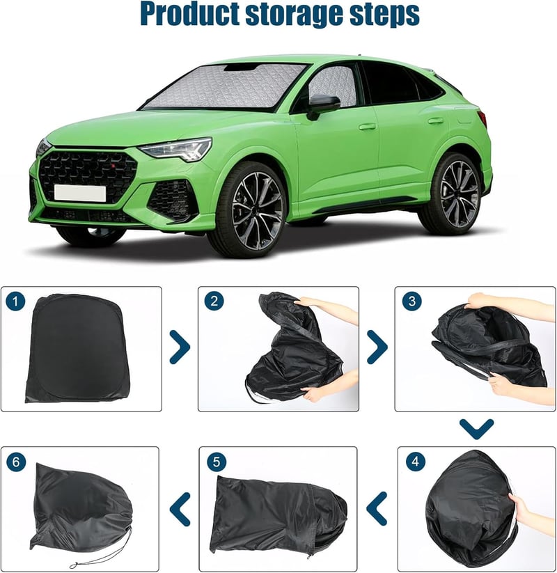 kswiown Audi Q3 F3 napellenző szett 3 részes, összecsukható hővédelem tárolóval