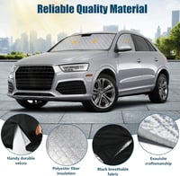 kswiown Audi Q3 F3 napellenző szett 3 részes, összecsukható hővédelem tárolóval 6