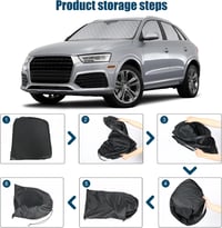 kswiown Audi Q3 F3 napellenző szett 8 részes, összecsukható hővédelem tárolóval 7