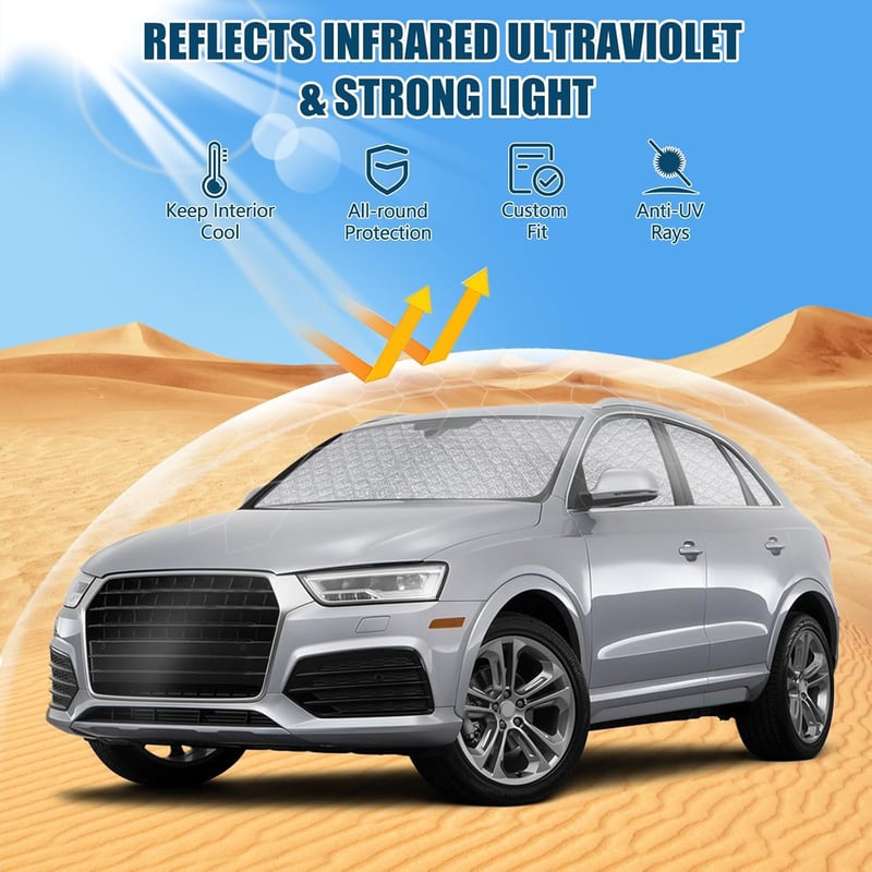 kswiown Audi Q3 F3 napellenző szett 8 részes, összecsukható hővédelem tárolóval