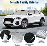 kswiown Audi Q3 F3 napellenző szett 8 részes, összecsukható hővédelem tárolóval 6