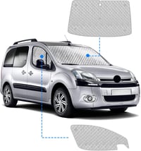 kswiown Citroen Berlingo napellenző szett 2008-2018, 3 részes szélvédő védelem, hőtükrös mat tárolóval 2
