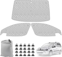 kswiown Citroen Berlingo napellenző szett 2008-2018, 3 részes szélvédő védelem, hőtükrös mat tárolóval 1