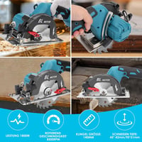 KSWIOWN Makita 18V Akkus Körfűrész Brushless Mini Kézi Fűrész 140mm Fűrészlappal 5