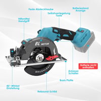 KSWIOWN Makita 18V Akkus Körfűrész Brushless Mini Kézi Fűrész 140mm Fűrészlappal 2