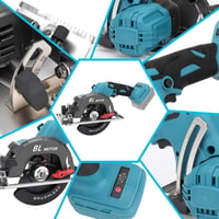 KSWIOWN Makita 18V Akkus Körfűrész Brushless Mini Kézi Fűrész 140mm Fűrészlappal 7