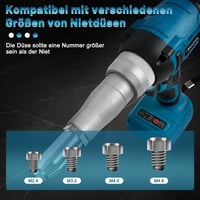 Pistol cu nituri cu acumulator pentru Makita 18V, 20 KN, 2,5–4,8 mm (fără acumulator) 4