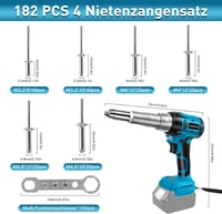 Pistol cu nituri cu acumulator pentru Makita 18V, 20 KN, 2,5–4,8 mm (fără acumulator) 2