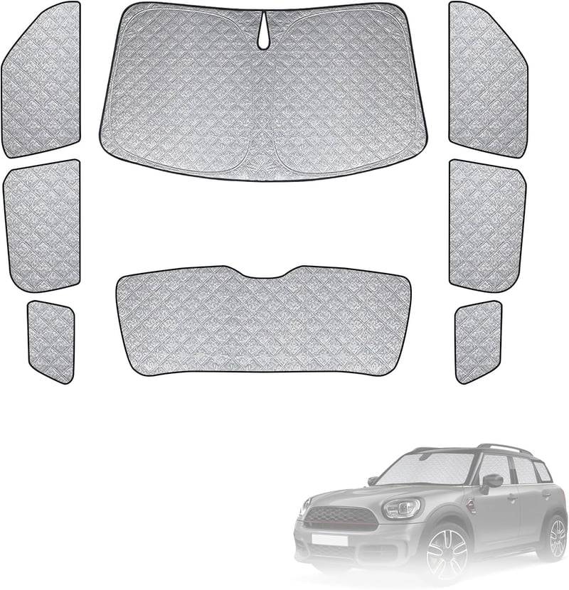 kswiown Mini Countryman F60/U25 napellenző szett 8 részes, összecsukható hővédelem tárolóval