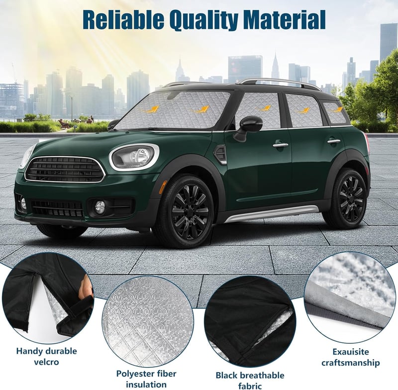 kswiown Mini Countryman F60/U25 napellenző szett 8 részes, összecsukható hővédelem tárolóval