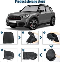 kswiown Mini Countryman F60/U25 napellenző szett 8 részes, összecsukható hővédelem tárolóval 7