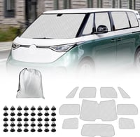 kswiown VW ID Buzz napvédő szett 2022-2025, 10 részes autó hővédelem tárolóval 1
