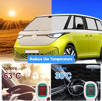 kswiown VW ID Buzz napvédő szett 2022-2025, 10 részes autó hővédelem tárolóval 3