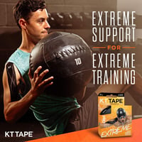 Kineziologická páska KT Tape Pro Extreme – Syntetická, vodoodolná, predstrihnutá, čierna, 25,4 cm – 4 – 7-dňová podpora, silná priľnavosť 7