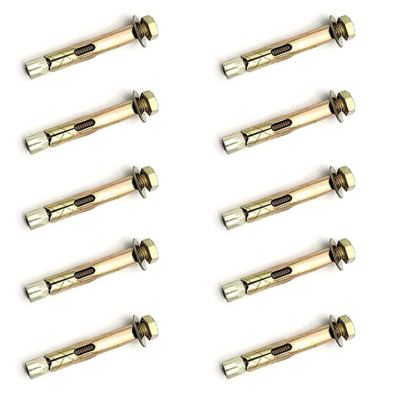 KtbeYTi 10 db 60 mm horgonycsavar, hatszög fejű bővítő tipli csavar M6x60 mm falhoz, fali rögzítés