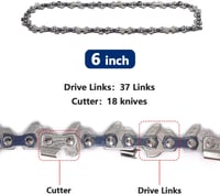 KtbeYTi 3 db 6 hüvelykes 37TG mini láncfűrész lánc csere vezetőlánc akkumulátoros láncfűrészhez ágak vágásához 2