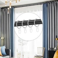 KtbeYTi 50 db fém függönykarika 30 mm belső átmérővel és 50 db műanyag függönyhorog zuhany ablak ajtó rúdhoz ezüst 5