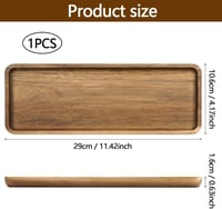 KtbeYTi Akácfa téglalap kínáló tálca 29 x 10.6 x 1.6 cm, konyhai reggeliző tál, étterem és bár 2