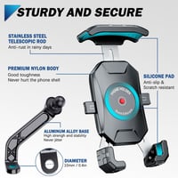 KTUEOV 360° Forgatható Motoros Telefontartó 4-7" Okostelefonhoz Tükörre Szerelhető - black 5