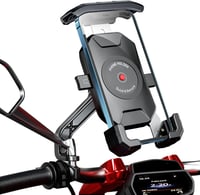 KTUEOV 360° Forgatható Motoros Telefontartó 4-7" Okostelefonhoz Tükörre Szerelhető - black 1