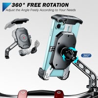 KTUEOV 360° Forgatható Motoros Telefontartó 4-7" Okostelefonhoz Tükörre Szerelhető - black 2