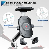 KTUEOV 360° Forgatható Motoros Telefontartó 4-7" Okostelefonhoz Tükörre Szerelhető - black 3