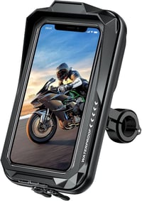 KTUEOV Motorkerékpár Telefontartó 360° Forgatható Vízálló Kormány Mobiltelefon Tartó Bicikli Roller 1