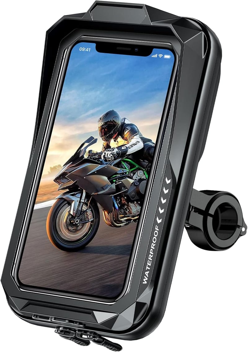 KTUEOV Motorkerékpár Telefontartó 360° Forgatható Vízálló Kormány Mobiltelefon Tartó Bicikli Roller