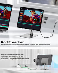 Magnetická bezdrôtová nabíjačka KU XIU M30 pre iPad Pro 12,9" (3. – 6. generácia) a iPad Air 13" (M2/M3) – 18W rýchlonabíjanie cez Smart Connector, hliníková nabíjacia podložka s 2 m káblom USB-C 4