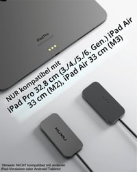 Magnetická bezdrôtová nabíjačka KU XIU M30 pre iPad Pro 12,9" (3. – 6. generácia) a iPad Air 13" (M2/M3) – 18W rýchlonabíjanie cez Smart Connector, hliníková nabíjacia podložka s 2 m káblom USB-C 2