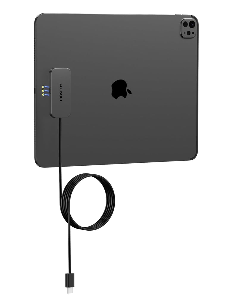 Magnetická bezdrôtová nabíjačka KU XIU M30 pre iPad Pro 12,9" (3. – 6. generácia) a iPad Air 13" (M2/M3) – 18W rýchlonabíjanie cez Smart Connector, hliníková nabíjacia podložka s 2 m káblom USB-C