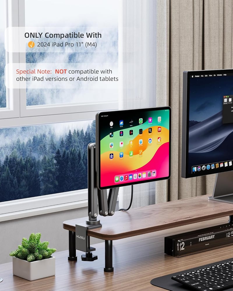 KU XIU X36 PRO MAX mágneses töltőállvány iPad Pro 11" M4 alumínium tartó 360° forgatható