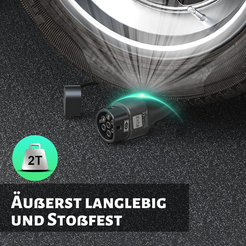 KUAX Type 2 töltőkábel 22 kW 32A 5m spirál fekete