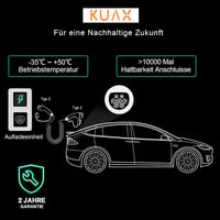 KUAX Type 2 töltőkábel 22 kW 32A 5m spirál fekete 5