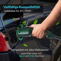 KUAX Type 2 töltőkábel 22 kW 32A 5m spirál fekete 7