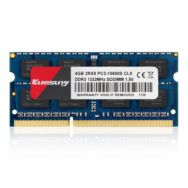 Kuesuny 4GB DDR3 1333MHz memorija za laptop - SODIMM PC3-10600 RAM za prijenosno računalo, 204 pina, Dual Rank, kompatibilna s laptopima