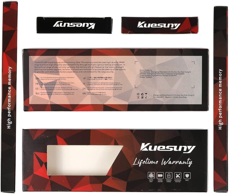 Kuesuny 8GB DDR3 1333MHz Memória Kit 2x4GB PC3-10600 UDIMM 240 Pin Asztali Számítógép RAM Modul