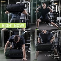 Kugooyi Fitness pieskové vrece na silový tréning, 5-30 kg, 3 vnútorné vrecká, 6 úchytov, veľkosť L, čierne, na cvičenie v posilňovni aj doma 9