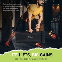 Kugooyi Fitness pieskové vrece na silový tréning, 5-30 kg, 3 vnútorné vrecká, 6 úchytov, veľkosť L, čierne, na cvičenie v posilňovni aj doma 7