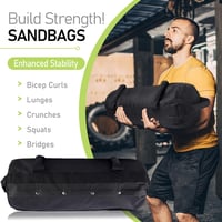 Kugooyi Fitness pieskové vrece na silový tréning, 5-30 kg, 3 vnútorné vrecká, 6 úchytov, veľkosť L, čierne, na cvičenie v posilňovni aj doma 6