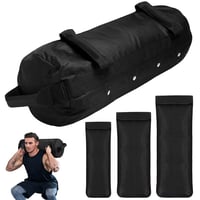 Kugooyi Fitness pieskové vrece na silový tréning, 5-30 kg, 3 vnútorné vrecká, 6 úchytov, veľkosť L, čierne, na cvičenie v posilňovni aj doma 1