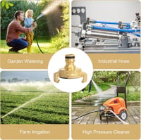 Set 2 conectori rapizi din alamă KUHAWL pentru furtun, adaptor cu niplu de 1/2 inch cu colier pentru conectare în grădină 7