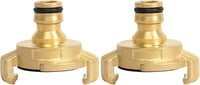 Set 2 conectori rapizi din alamă KUHAWL pentru furtun, adaptor cu niplu de 1/2 inch cu colier pentru conectare în grădină 1