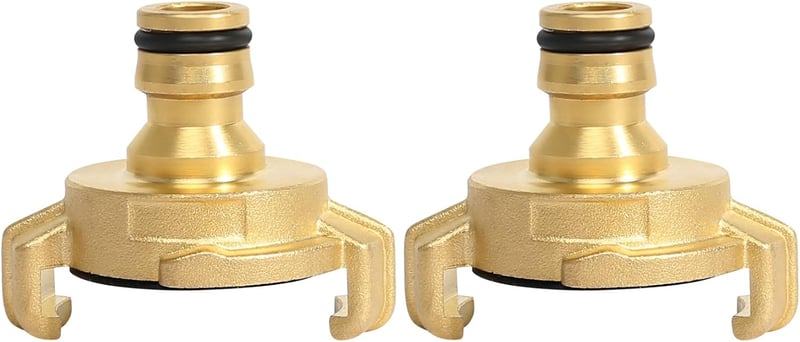 Set 2 conectori rapizi din alamă KUHAWL pentru furtun, adaptor cu niplu de 1/2 inch cu colier pentru conectare în grădină