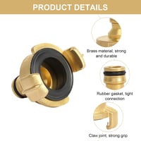 Set 2 conectori rapizi din alamă KUHAWL pentru furtun, adaptor cu niplu de 1/2 inch cu colier pentru conectare în grădină 3