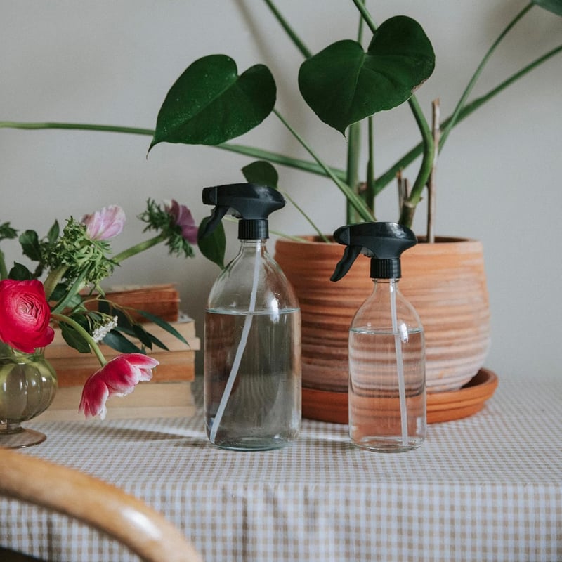 Kuishi Átlátszó Üveg Permetező Palack Fekete Pumpával 500ml Tartós Spray Flakon Tisztításhoz Növényápoláshoz